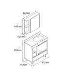 CONJ. ONIX 800 COM PÉS E CUBA EMBUTIDA