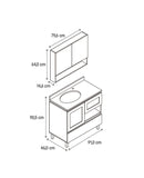 CONJ. VERRE 800 COM PÉS E CUBA EMBUTIDA
