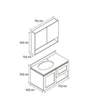 CONJ. VERRE 800 SUSPENSO E CUBA EMBUTIDA